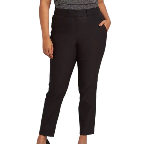 Lane Bryant Signature Fit Black Pants Straight Leg Mid Rise 4 Season Size 18L - Picture 1 of 9